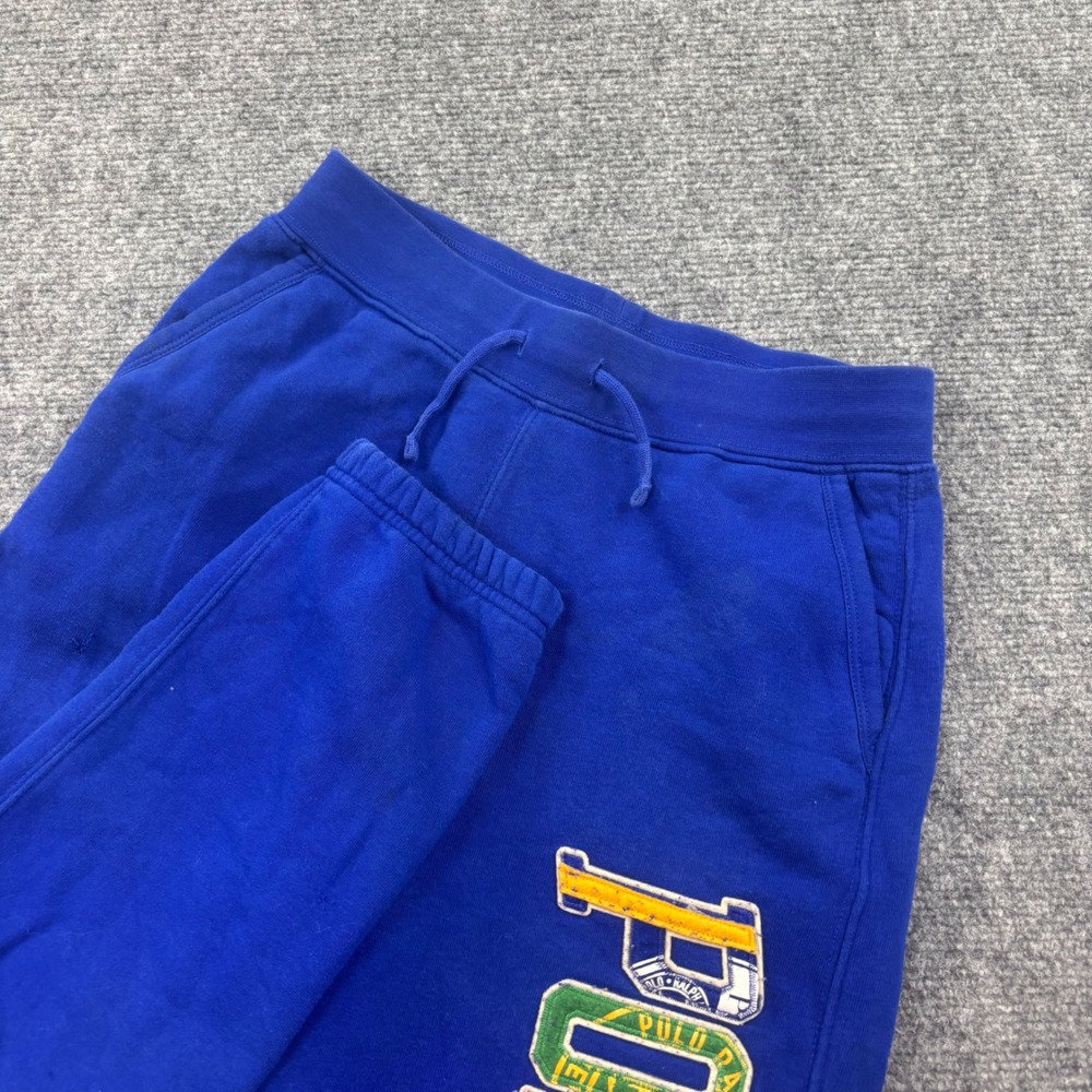 Polo Ralph Lauren Sweatpants Medium 10-12 Blue Graphic Patch Fleece Joggers Kids